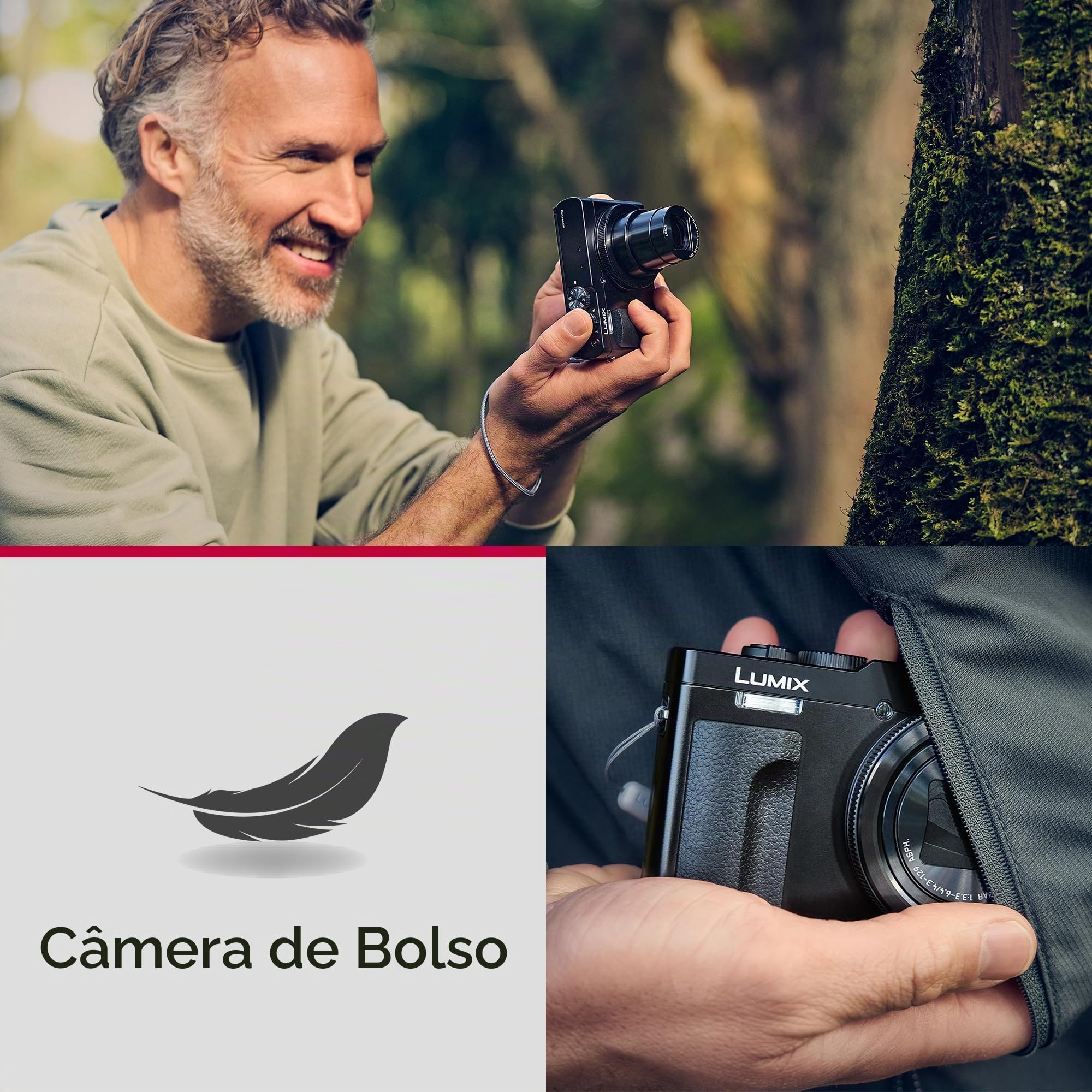 Panasonic Câmera fotográfica LUMIX TZ/ZS99, câmera compacta para